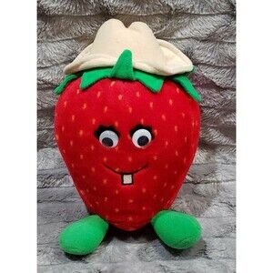 Del Monte Country Strawberry Fruit Vintage 1988 Plush Stuffed Promo Toy 10"